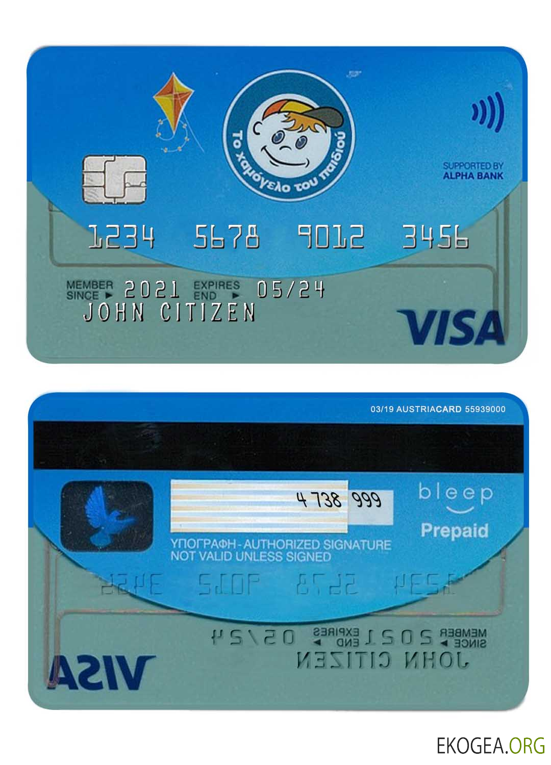 Carte visa Grèce Alpha Bank template Carte visa Grèce Alpha Bank template